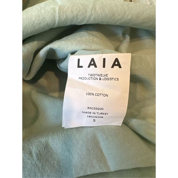 Anthropologie LAIA Womens Eyelets Off The Shoulder Ashtabula Crop Top Sage Small - Picture 9 of 10